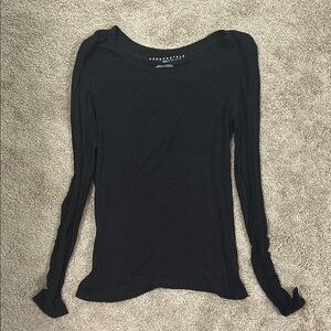 Aeropostale Black Fitted Long Sleeve Blouse
